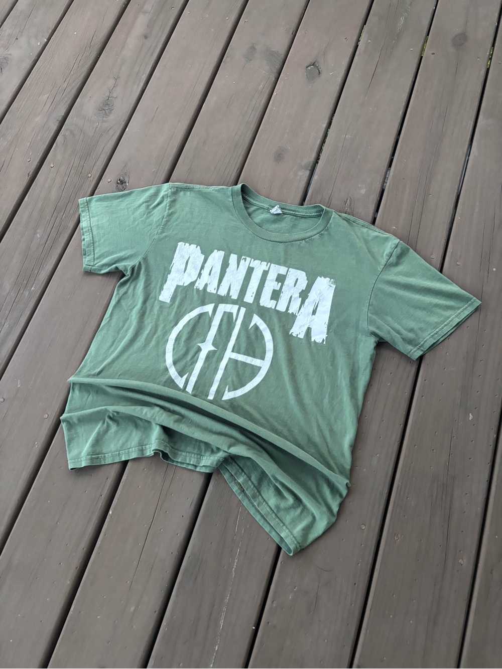 Pantera Mens M Olive Green Band Graphic Tee